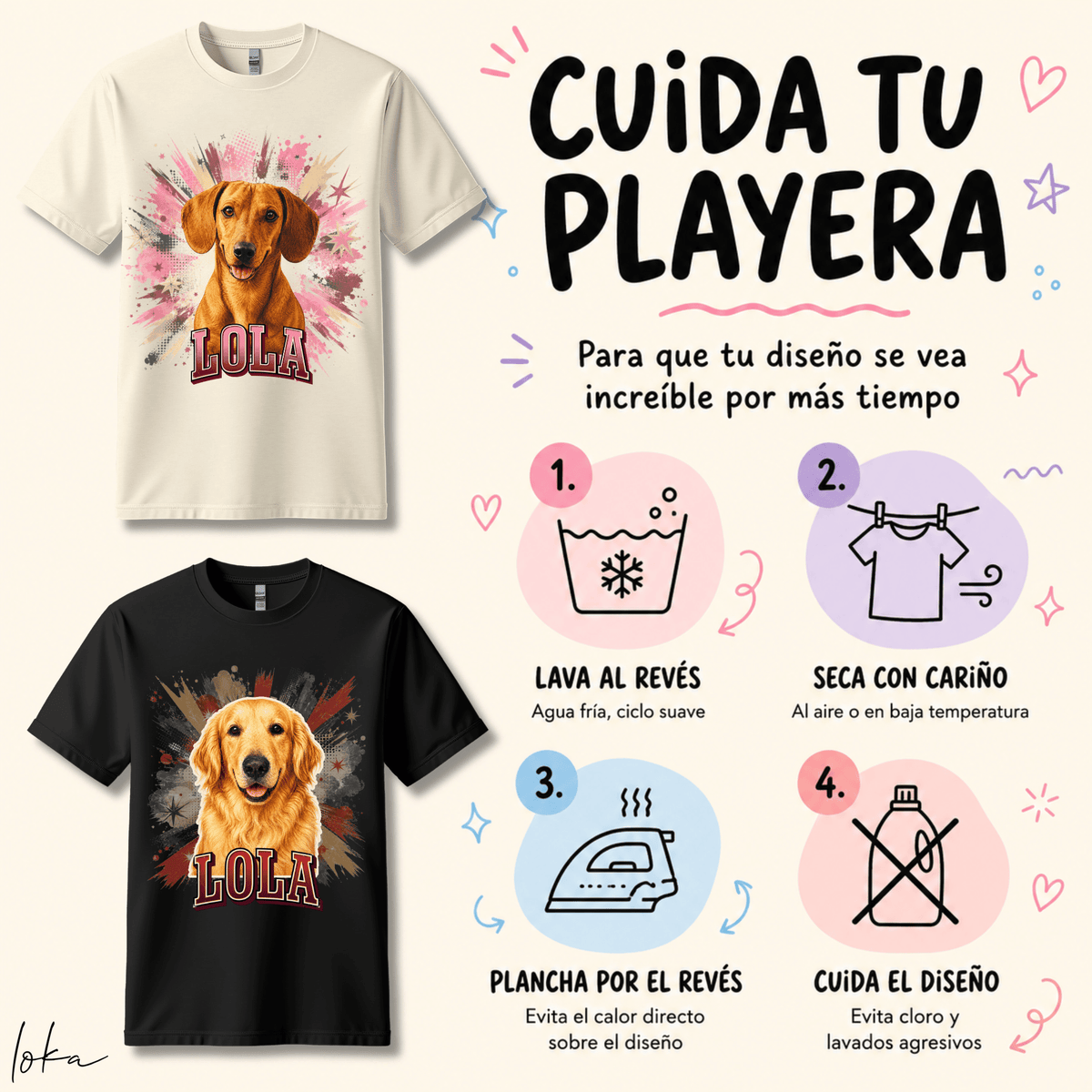 Playera Personalizada con Foto de tu Perro | 9 Estilos | LOKA