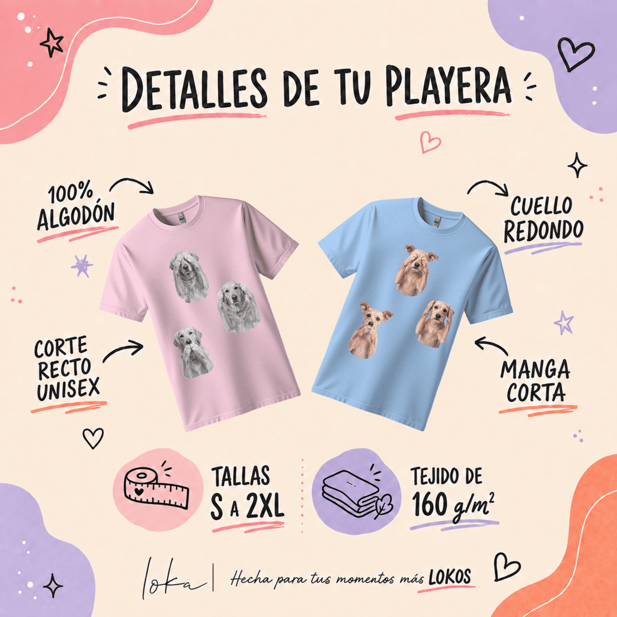 Playera Personalizada | No Veo, No Oigo, No Hablo | Retrato de tu Mascota