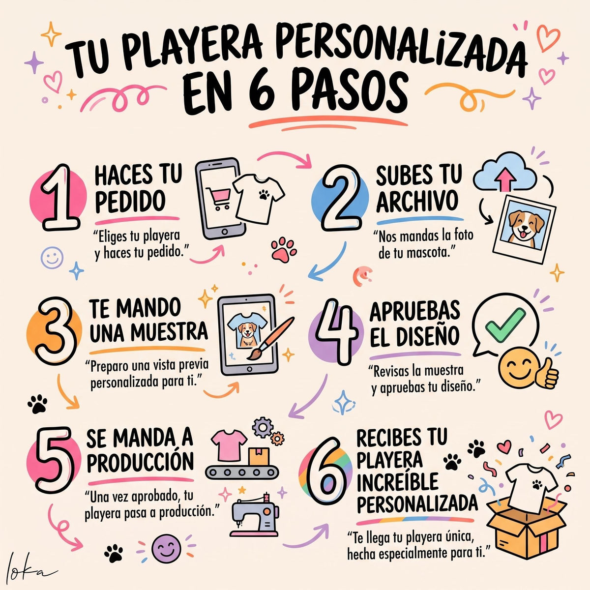 Playera Personalizada con Ilustración de tus Mascotas | 1 a 5 Mascotas | LOKA