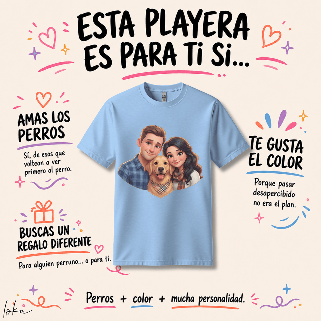 Playera Personalizada con Retrato 3D | Personas y Perros | LOKA