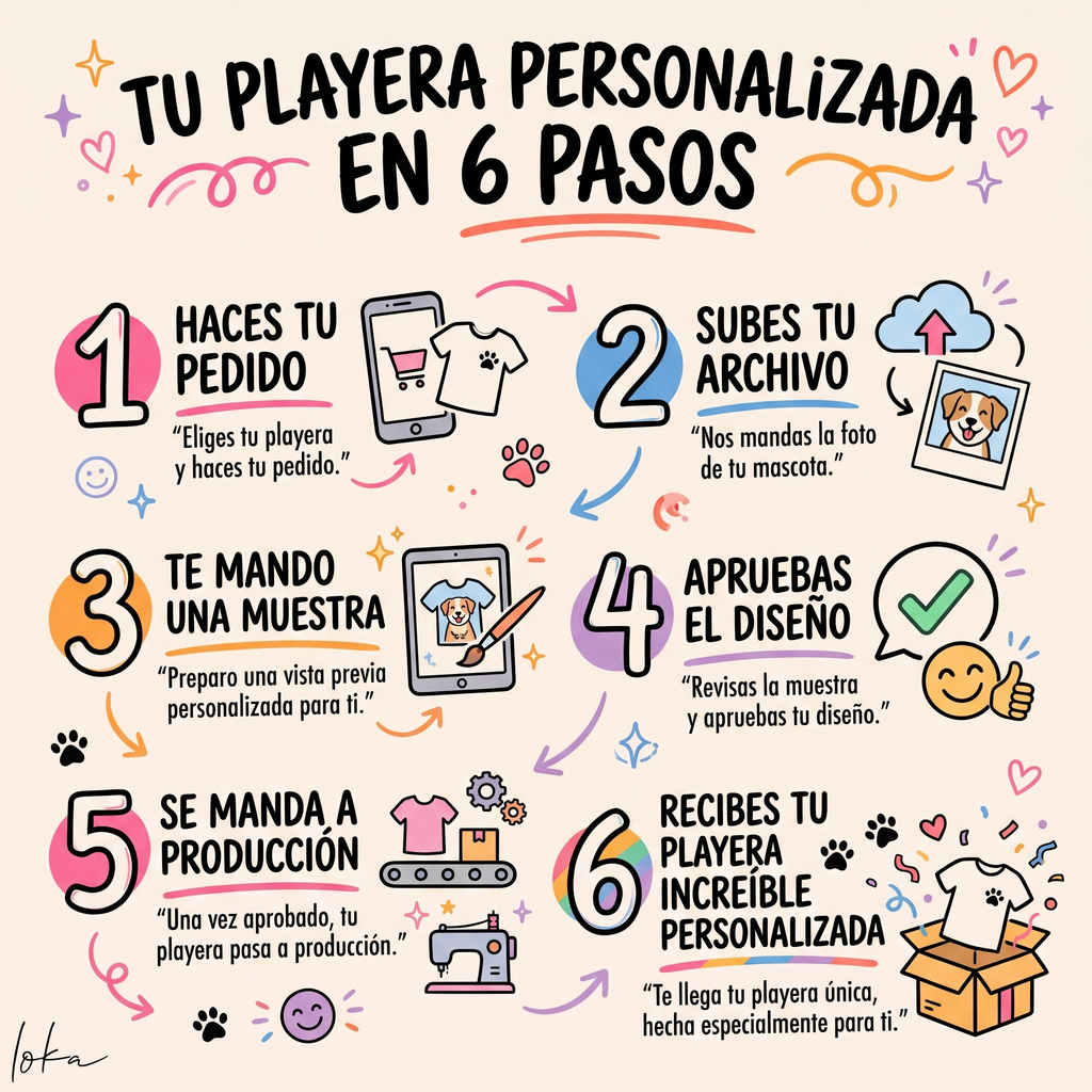 Playera Personalizada con Foto de tu Perro y Nombre | 100% Algodón | LOKA