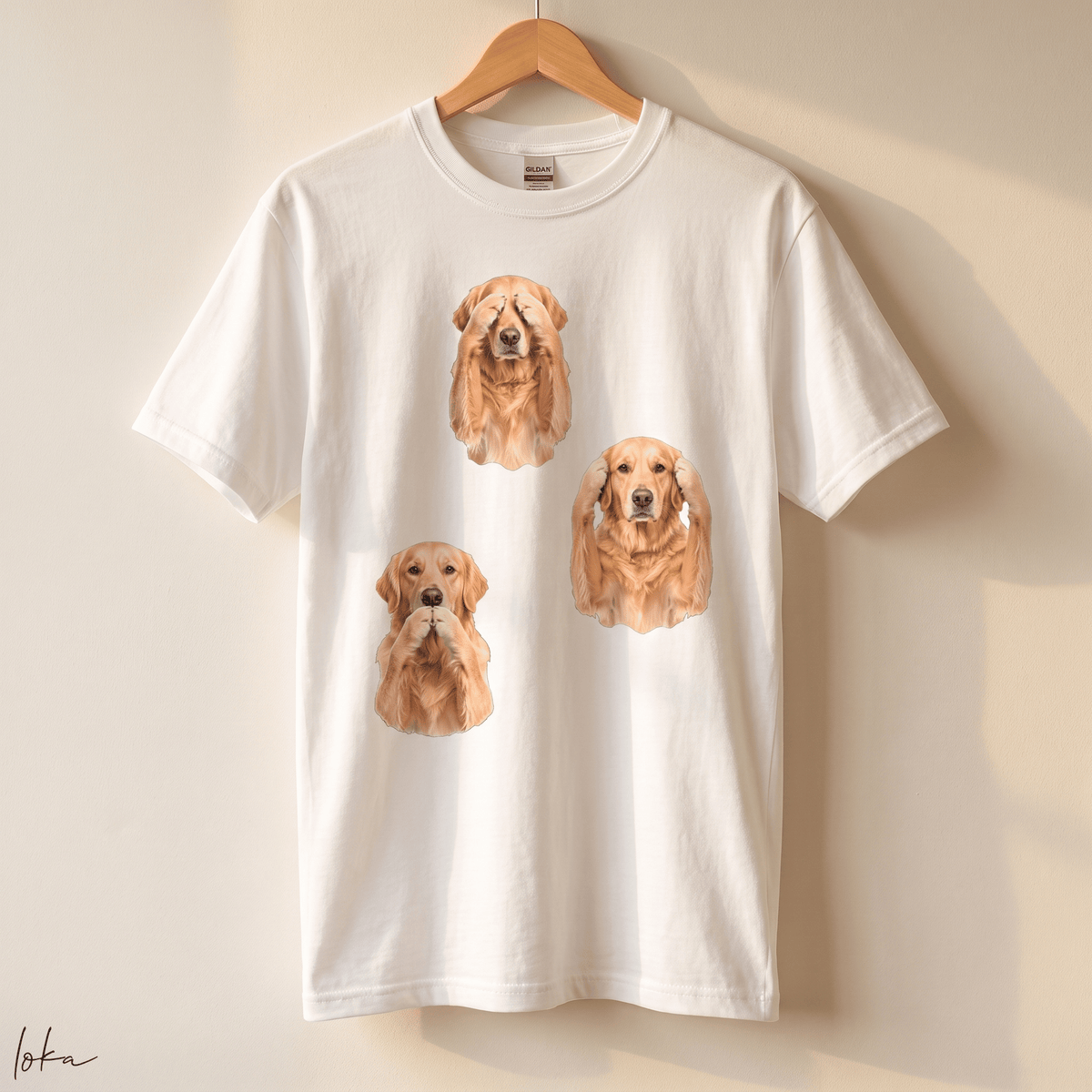 Playera Personalizada | No Veo, No Oigo, No Hablo | Retrato de tu Mascota