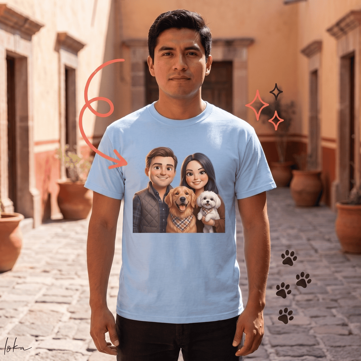 Playera Personalizada con Retrato 3D | Personas y Perros | LOKA