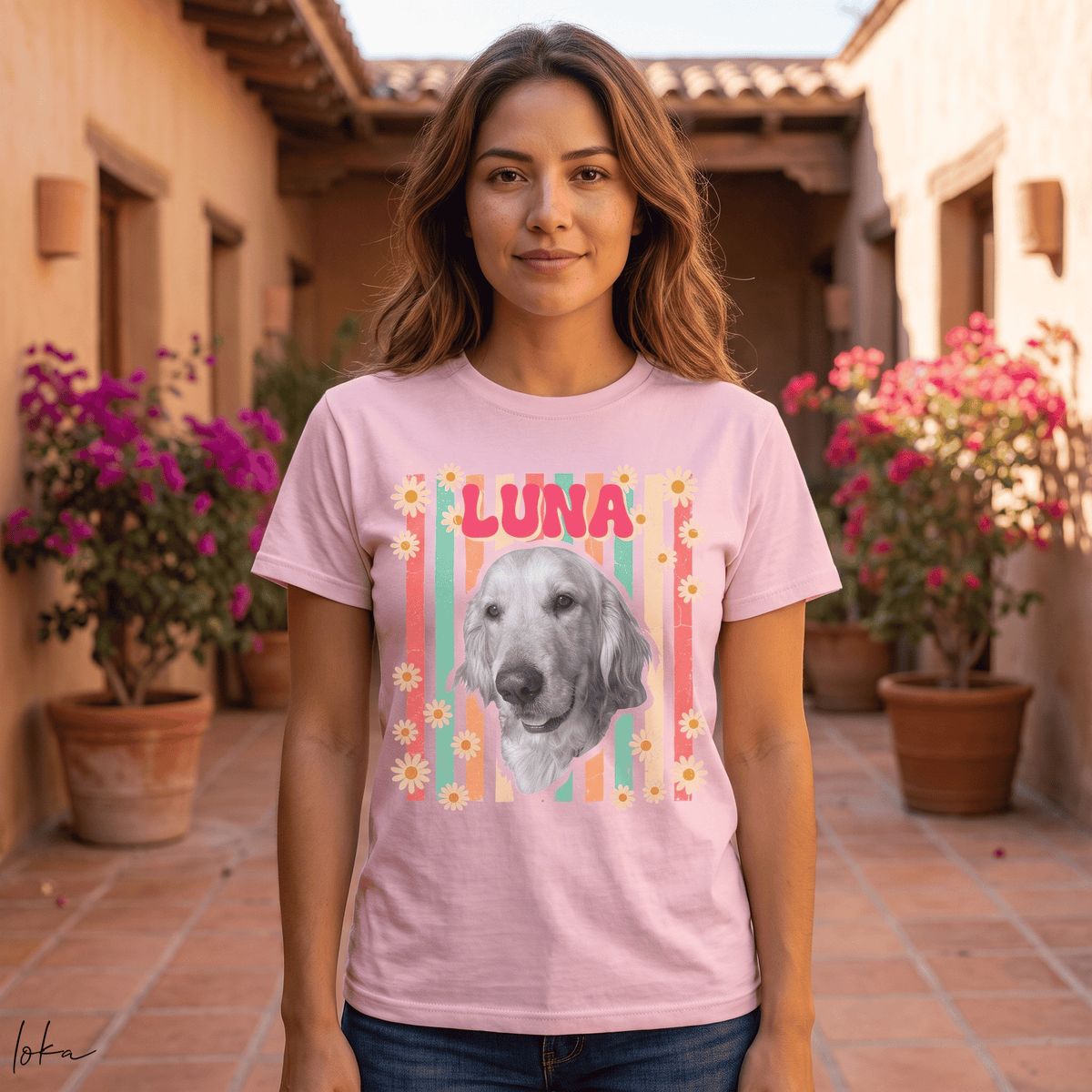 Playera personalizada con foto de tu perro | 6 estilos retro