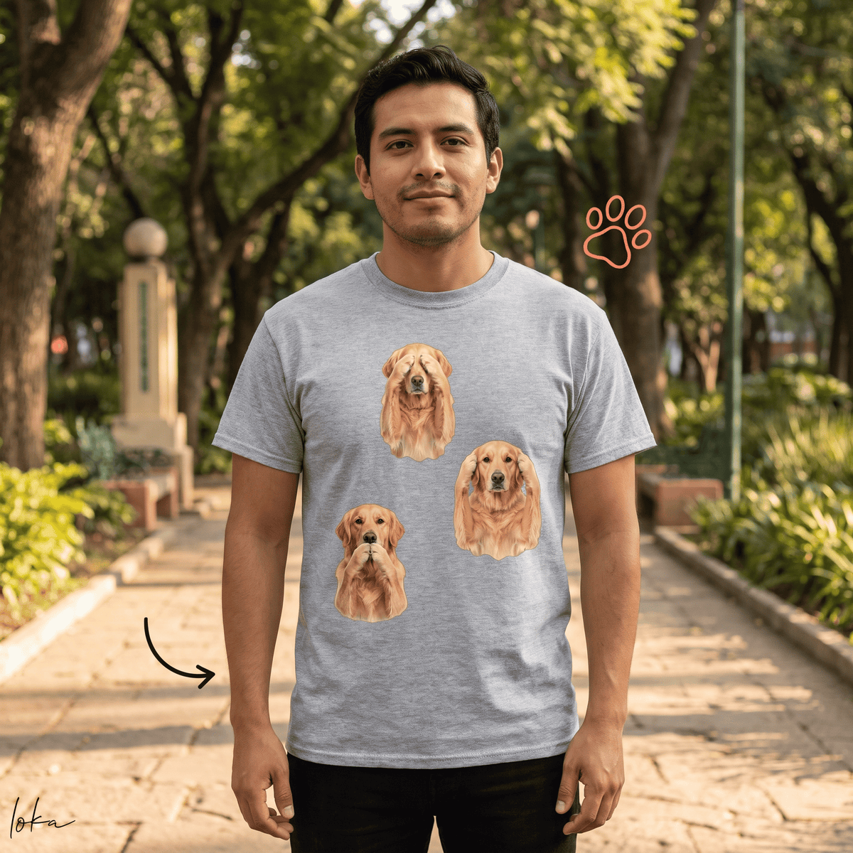 Playera Personalizada | No Veo, No Oigo, No Hablo | Retrato de tu Mascota