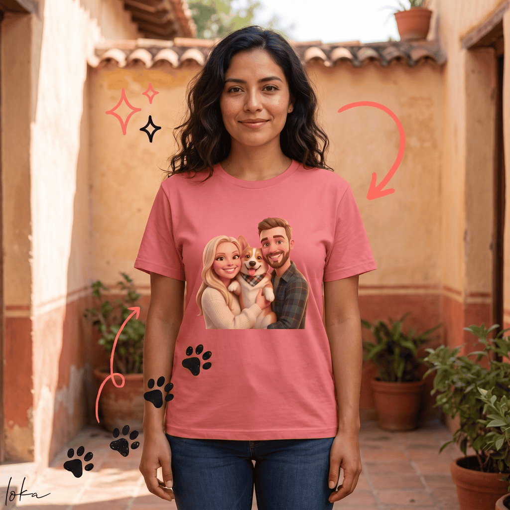 Playera Personalizada con Retrato 3D | Personas y Perros | LOKA