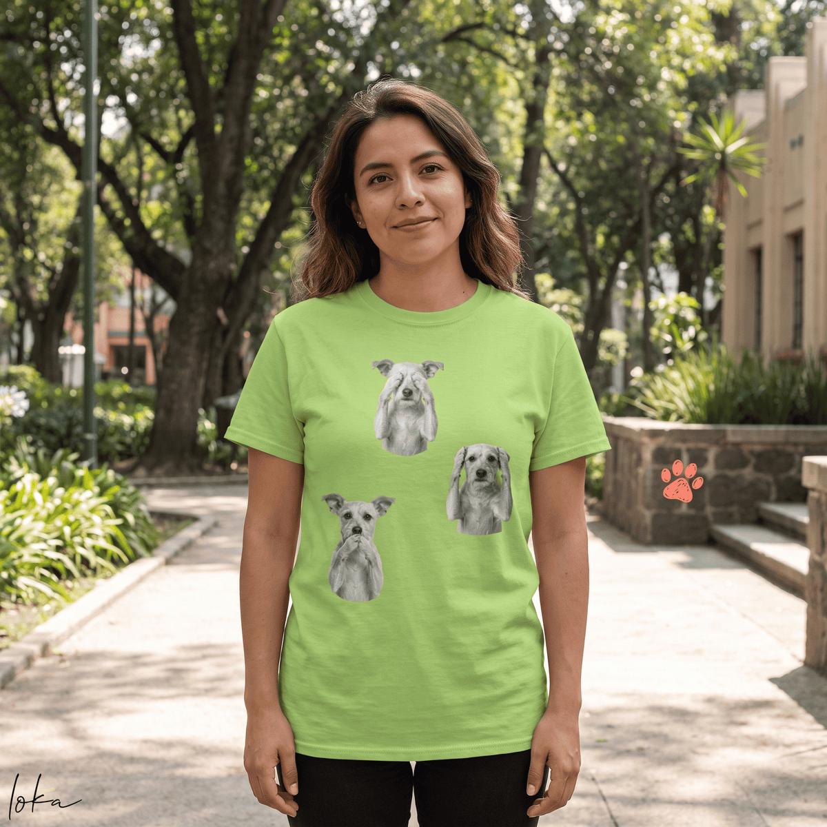 Playera Personalizada | No Veo, No Oigo, No Hablo | Retrato de tu Mascota