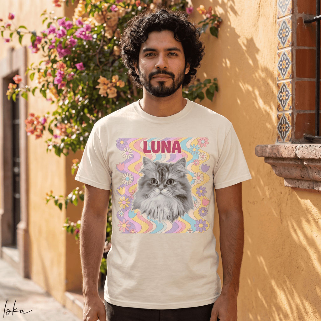 Playera personalizada con foto de tu perro | 6 estilos retro