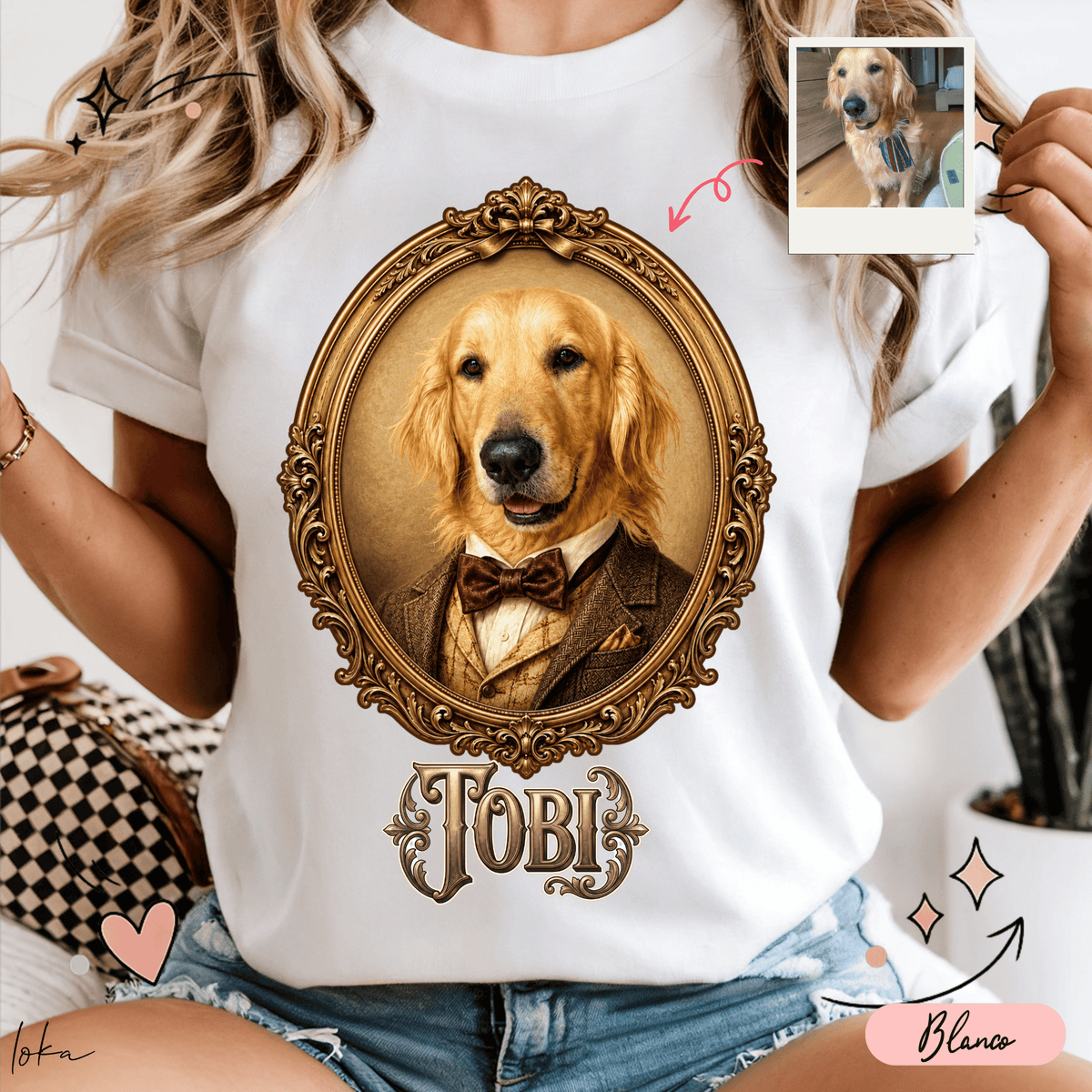 Playera Personalizada con Retrato de tu Mascota | Retrato de Época | LOKA