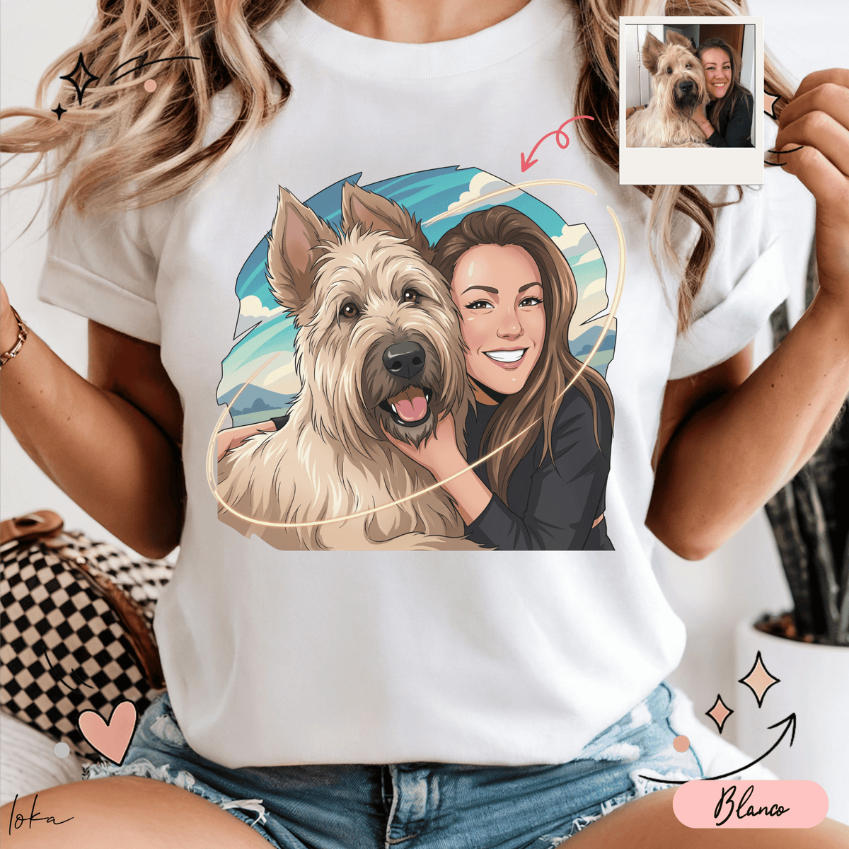 Playera Personalizada con Retrato Anime | Personas y perros | LOKA