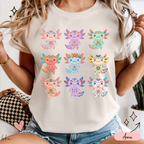 Playera de Ajolotes Mexicanos Coloridos
