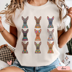 Playera de xoloitzcuintles con arte mexicano — Nueve xolos ilustrados