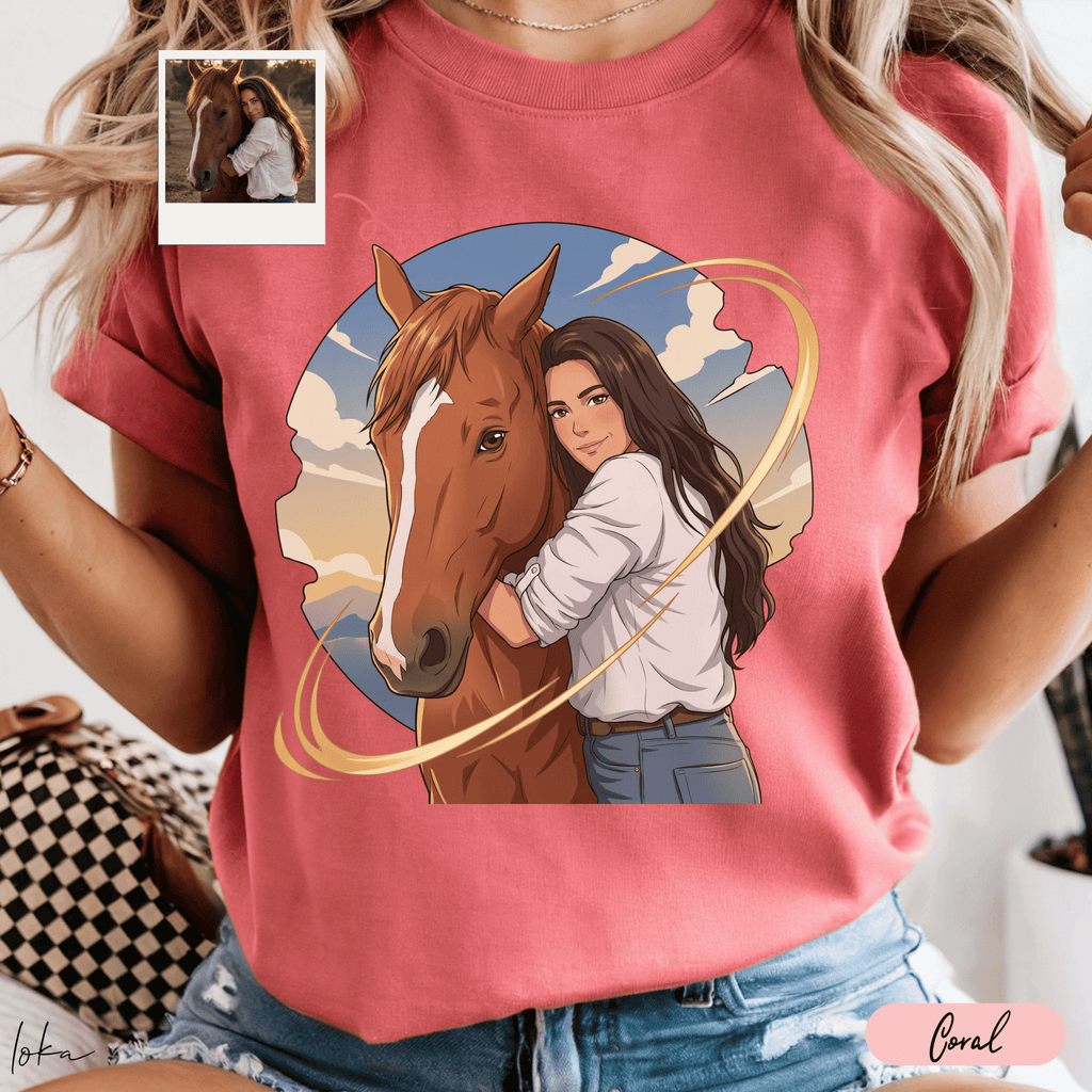Playera Personalizada con Retrato Anime | Personas y perros | LOKA