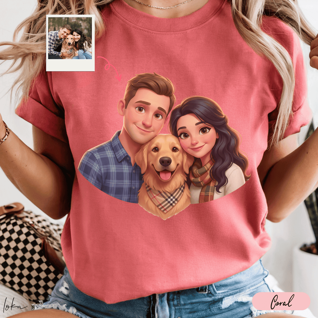 Playera Personalizada con Retrato 3D | Personas y Perros | LOKA