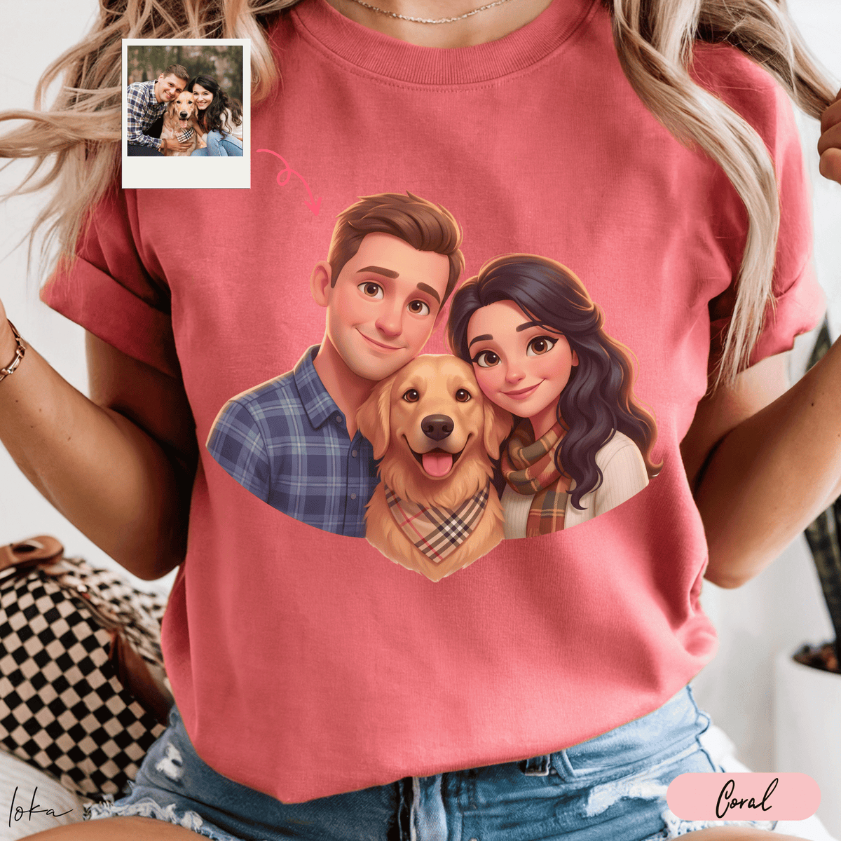 Playera Personalizada con Retrato 3D | Personas y Perros | LOKA