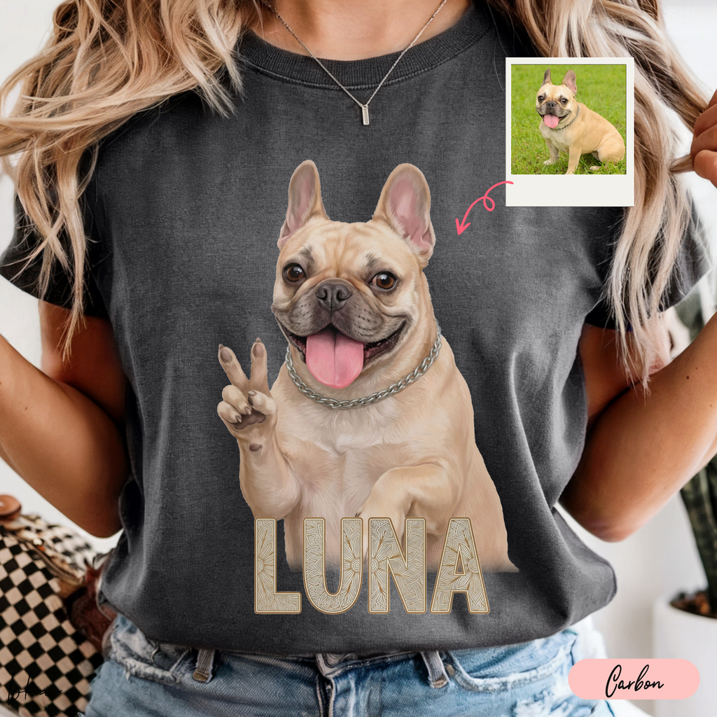 Playera Personalizada con Foto de tu Perro y Nombre | 100% Algodón | LOKA