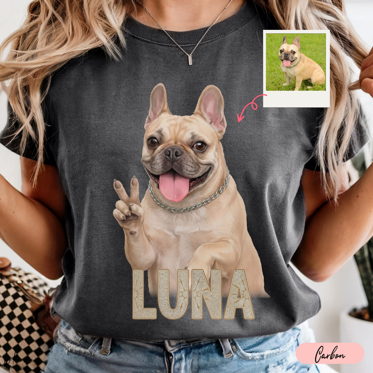 Playera Personalizada con Foto de tu Perro y Nombre | 100% Algodón | LOKA