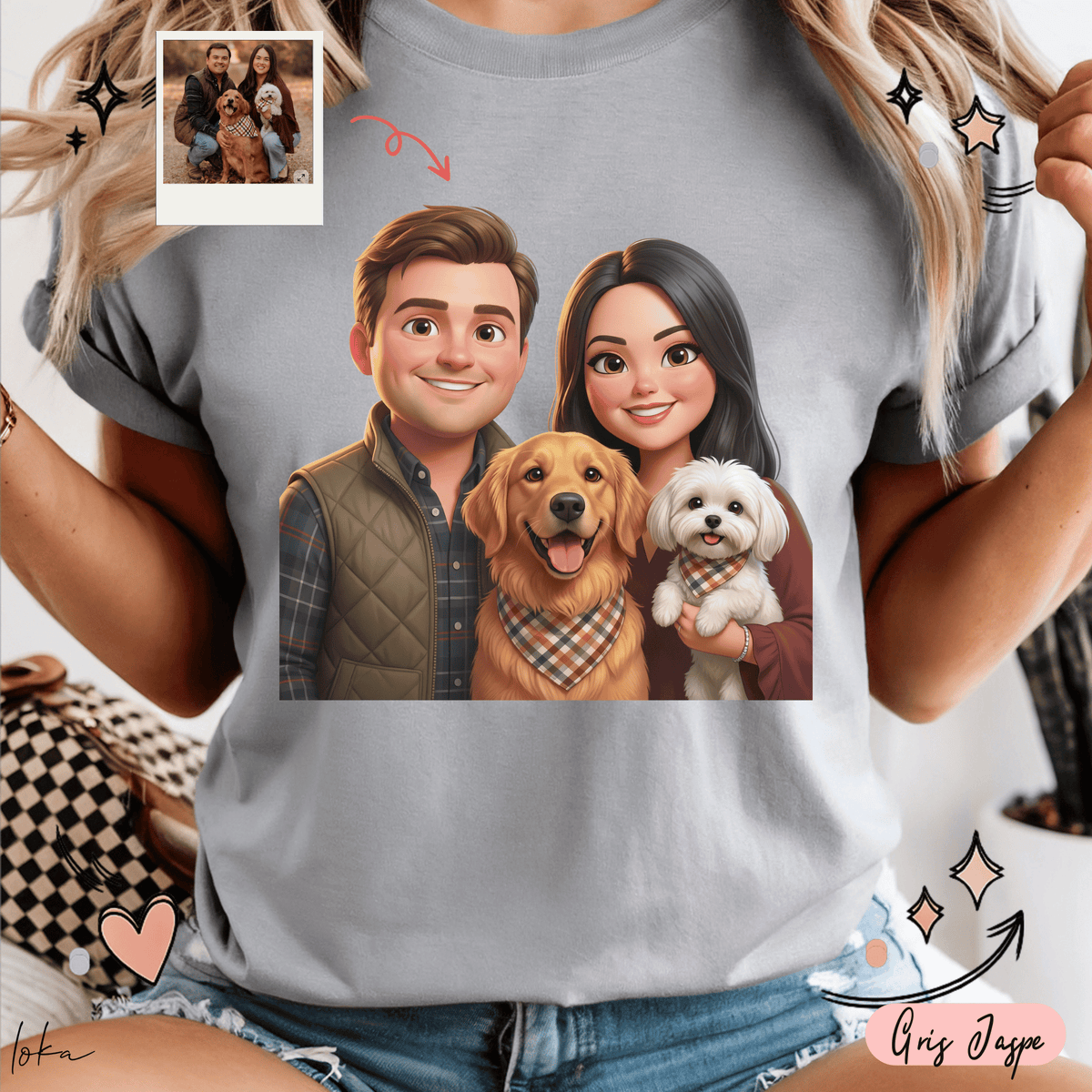 Playera Personalizada con Retrato 3D | Personas y Perros | LOKA
