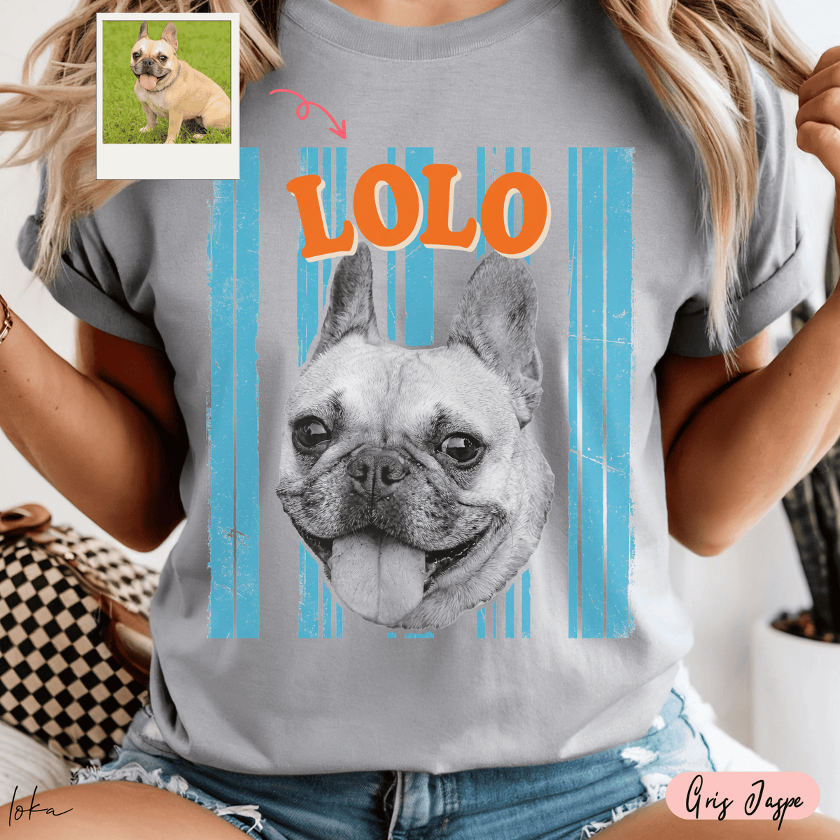 Playera personalizada con foto de tu perro | 6 estilos retro