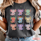 Playera de Ajolotes Mexicanos Coloridos
