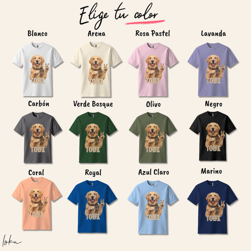 Playera Personalizada con Foto de tu Perro y Nombre | 100% Algodón | LOKA