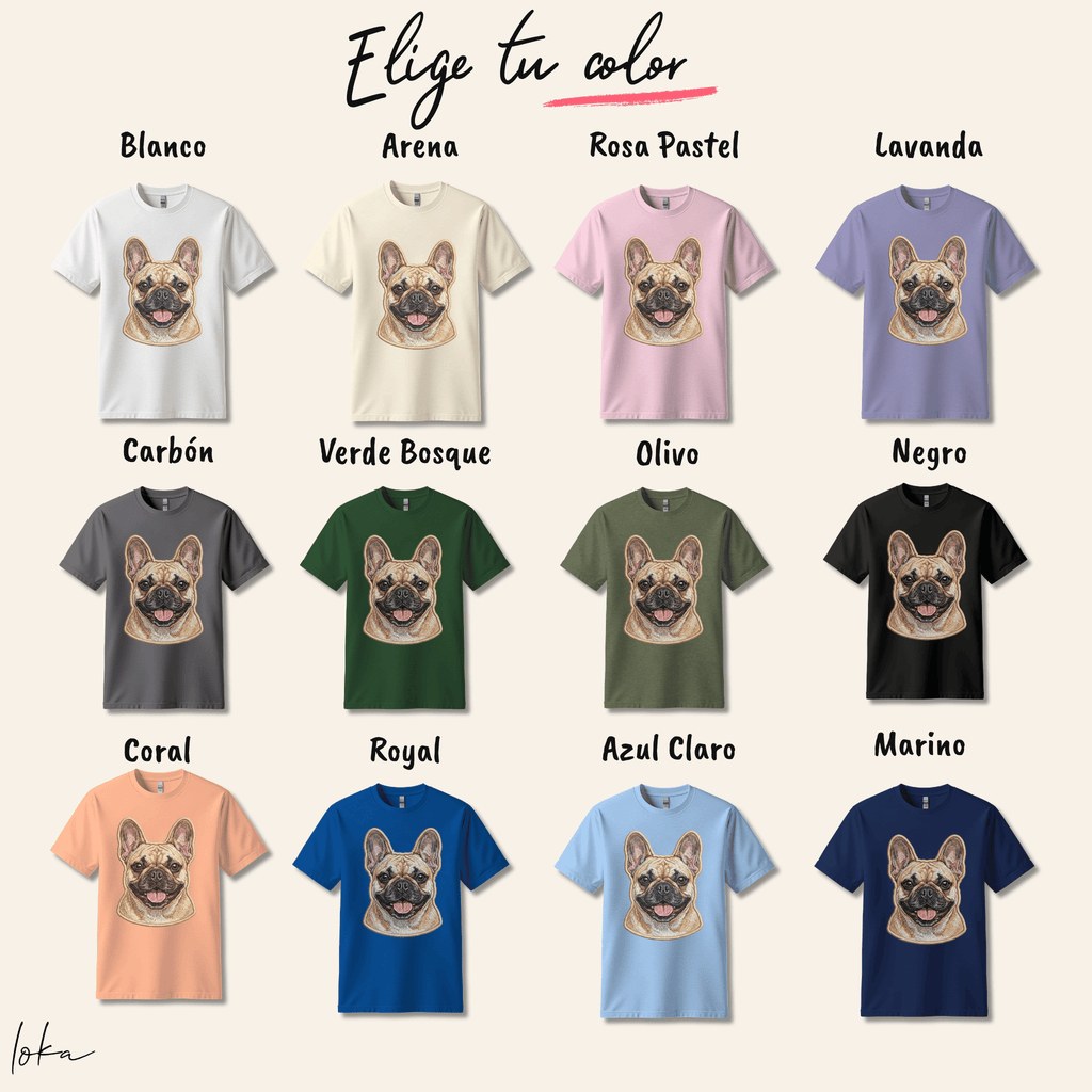 Playera Personalizada con Retrato Efecto Bordado | 1 a 5 Perros