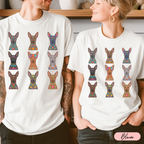Playera de xoloitzcuintles con arte mexicano — Nueve xolos ilustrados
