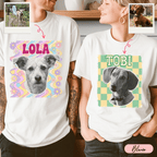 Playera personalizada con foto de tu perro | 6 estilos retro