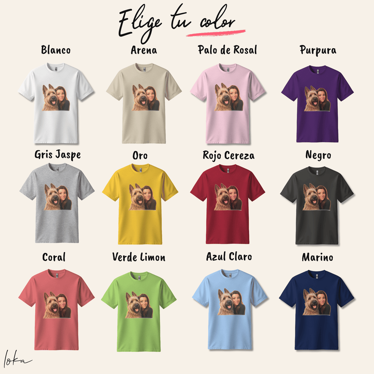 Playera Personalizada con Retrato 3D | Personas y Perros | LOKA