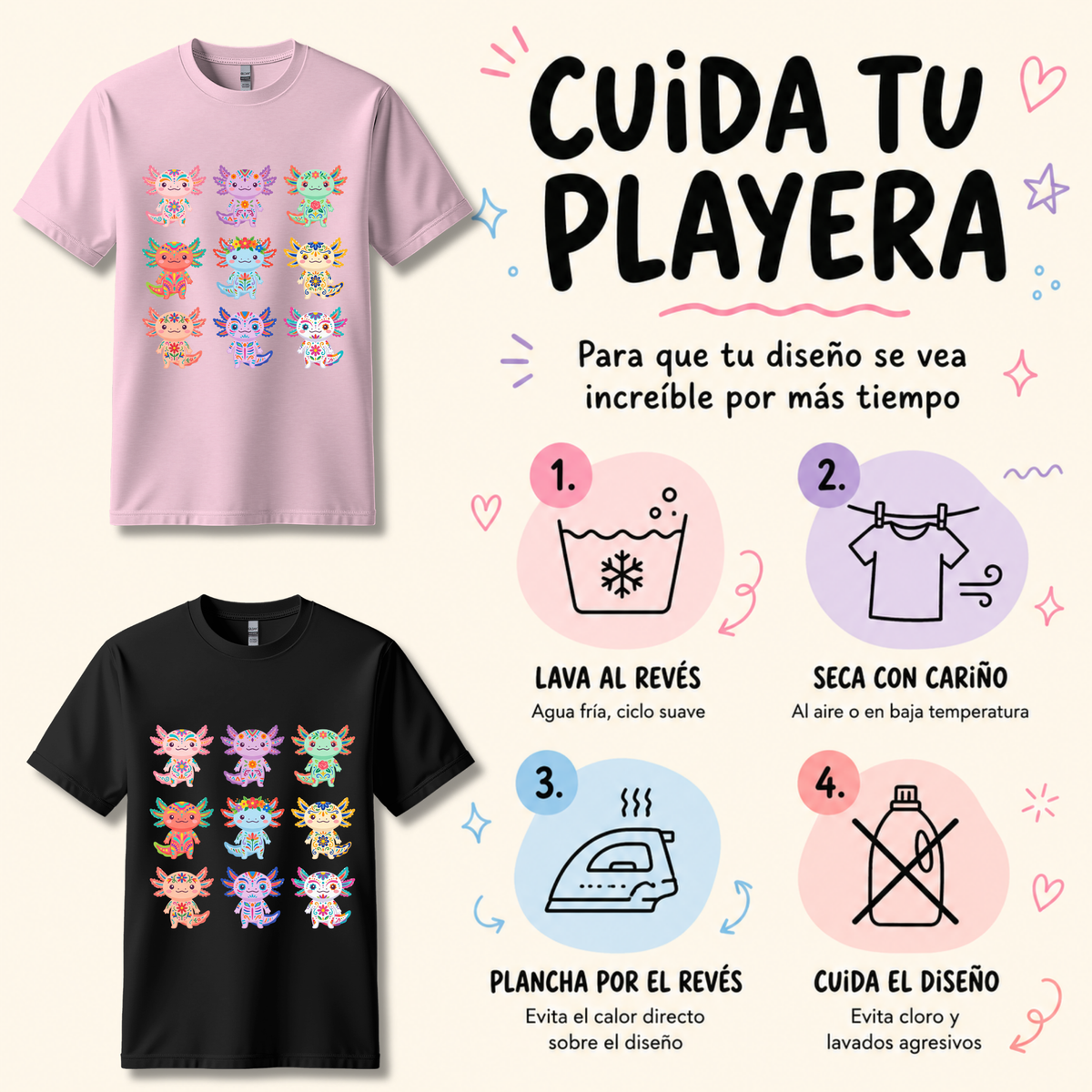 Playera Unisex Ajolote Mexicano | 100% Algodón | Tallas S–2XL | LOKA