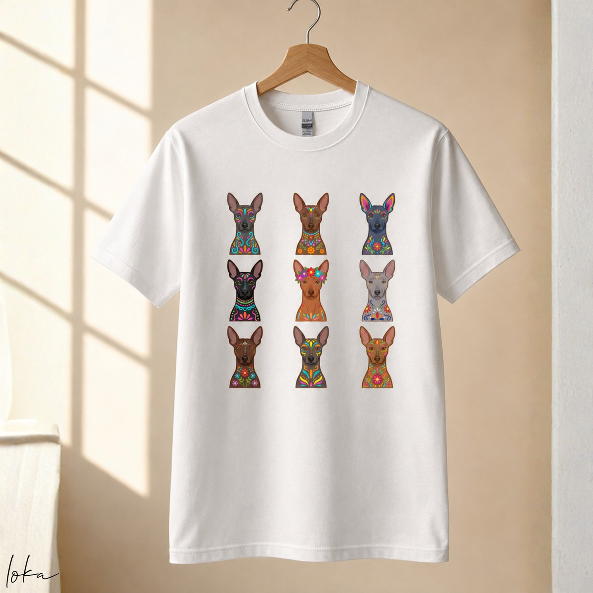 Playera Unisex Xoloitzcuintle | Arte Mexicano | 100% Algodón | LOKA