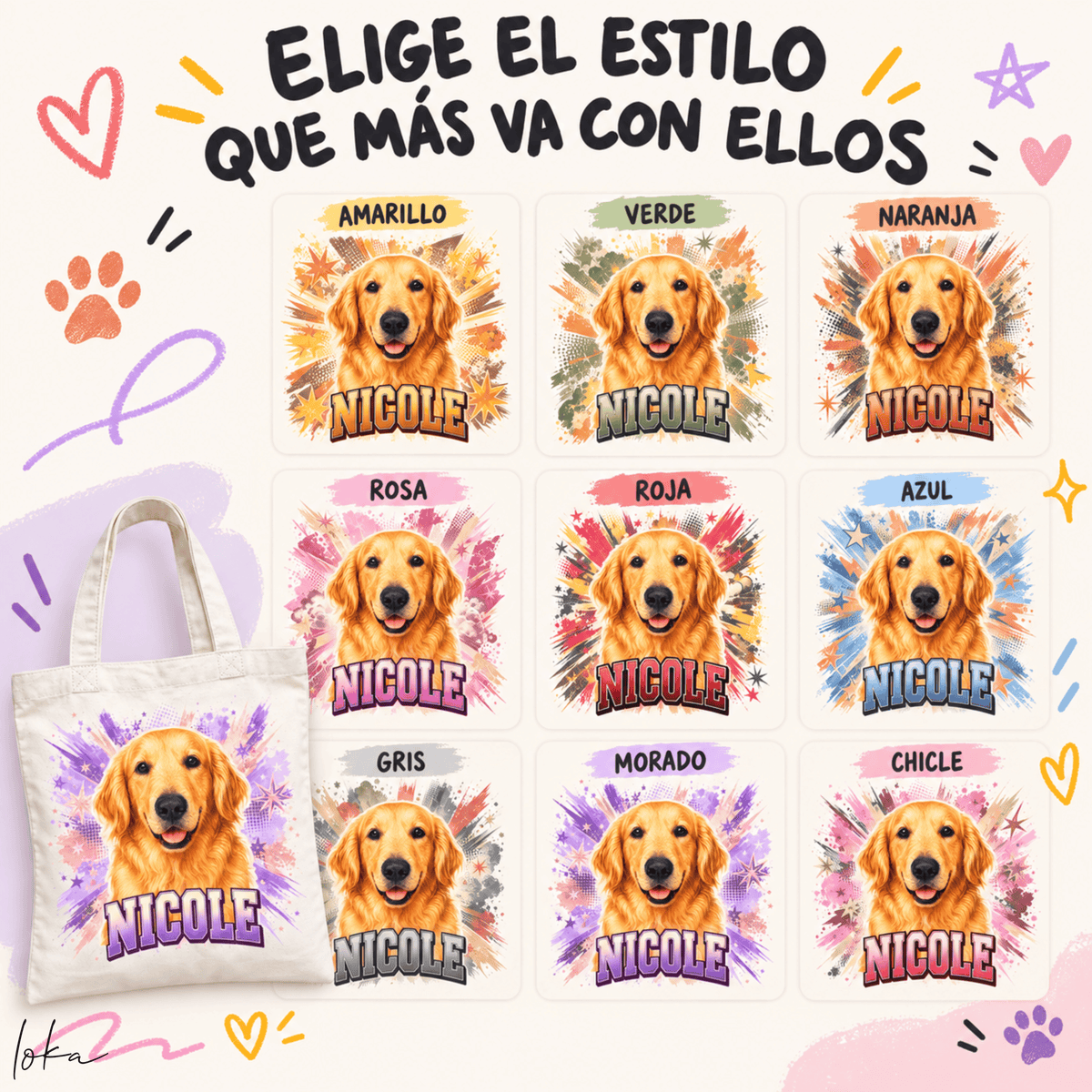 Tote Personalizada con Tu Mascota — Elige Tu Estilo
