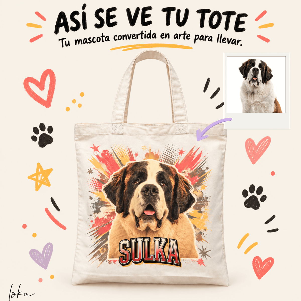 Tote Personalizada con Tu Mascota — Elige Tu Estilo